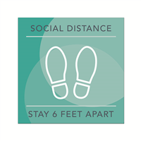Social Distance Square Floor Decal - 12" x 12"
