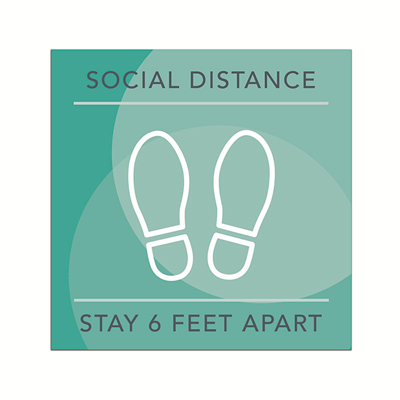 Social Distance Square Floor Decal - 12" x 12"