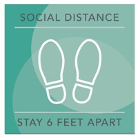 Social Distance Square Floor Decal - 24" x 24"