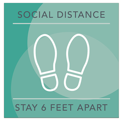 Social Distance Square Floor Decal - 24" x 24"