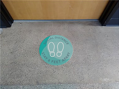 Social Distance Round Floor Decal - 12"