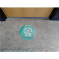 Social Distance Round Floor Decal - 12"