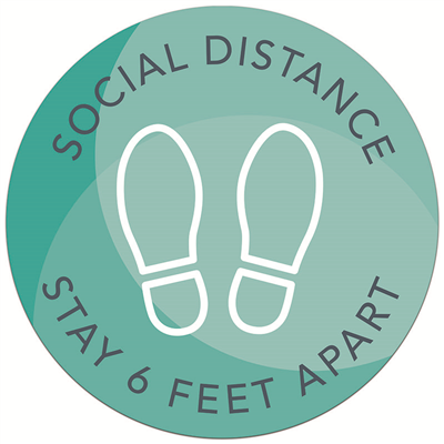 Social Distance Round Floor Decal - 24"