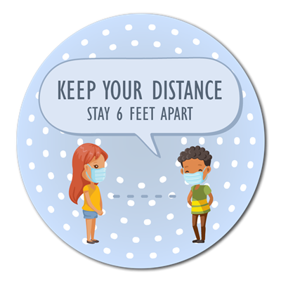 Social Distance Kids Stickers - 2.5"