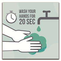 "Wash Your Hands" - 6" x 6" Window Cling