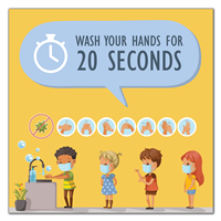 "Wash Your Hands" Kids Window Cling