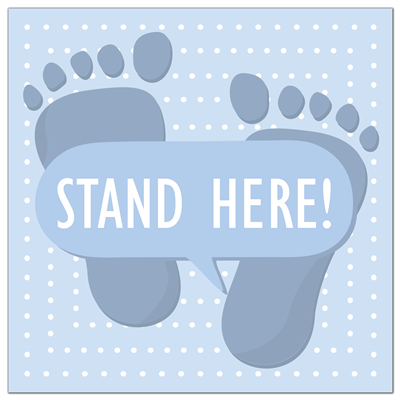 12” Square Stand Here Kids Floor Decal
