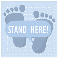 12” Square Stand Here Kids Floor Decal