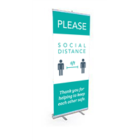Social Distance Pop-up Retractable Banner