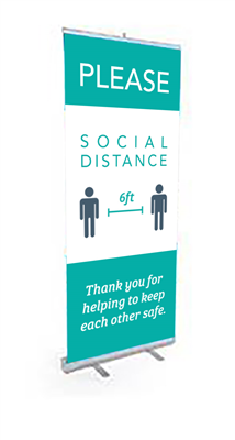 Social Distance Pop-up Retractable Banner