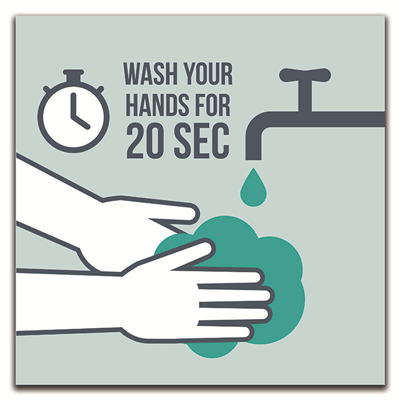 "Wash Your Hands" - 6" x 6" Adhesive Vinyl Decal