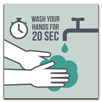 "Wash Your Hands" - 6" x 6" Adhesive Vinyl Decal