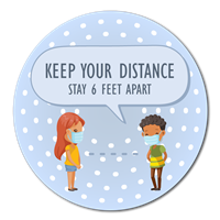 12” Round Social Distance Kids Floor Decal
